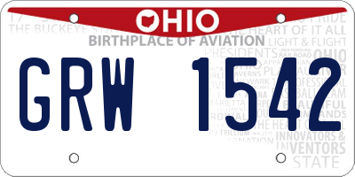 OH license plate GRW1542
