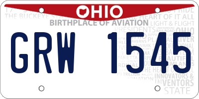 OH license plate GRW1545