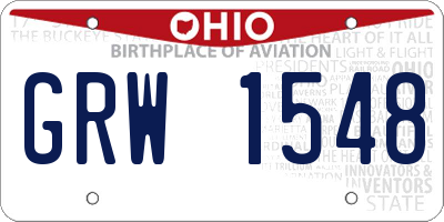 OH license plate GRW1548