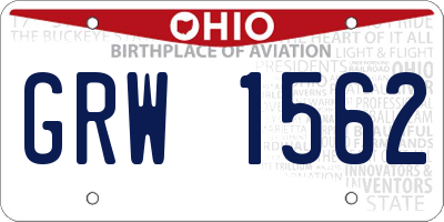 OH license plate GRW1562