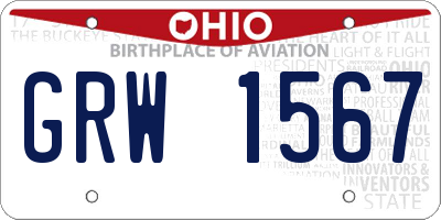 OH license plate GRW1567