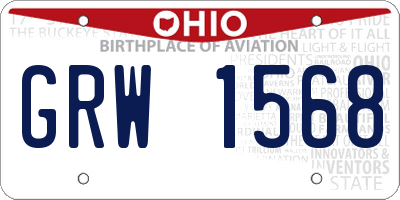 OH license plate GRW1568
