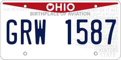 OH license plate GRW1587