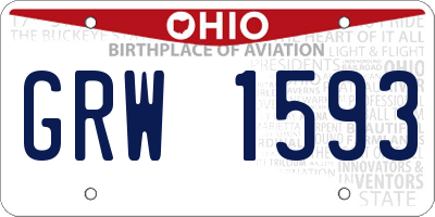OH license plate GRW1593