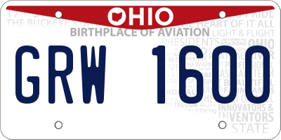 OH license plate GRW1600