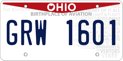 OH license plate GRW1601
