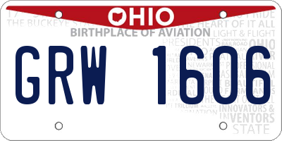 OH license plate GRW1606