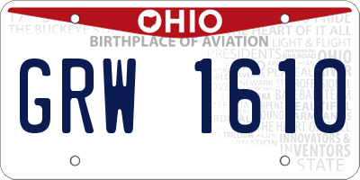 OH license plate GRW1610