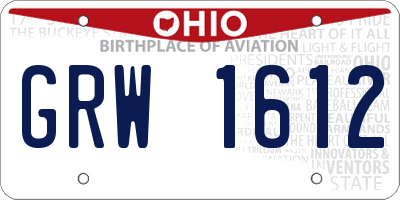 OH license plate GRW1612