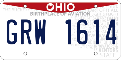 OH license plate GRW1614