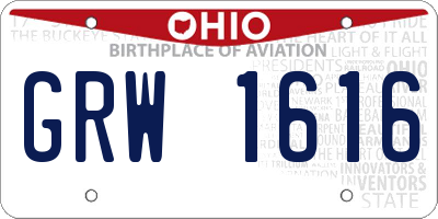OH license plate GRW1616