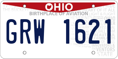 OH license plate GRW1621