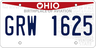 OH license plate GRW1625