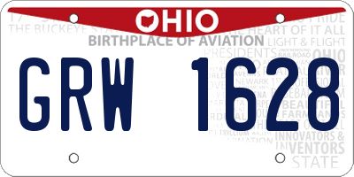 OH license plate GRW1628
