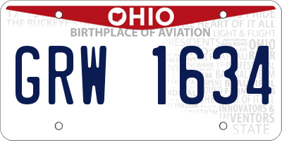 OH license plate GRW1634