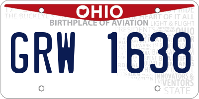 OH license plate GRW1638