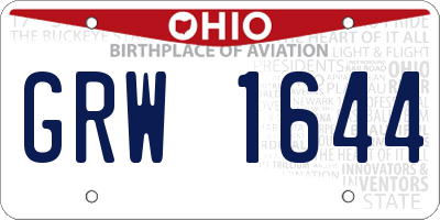 OH license plate GRW1644