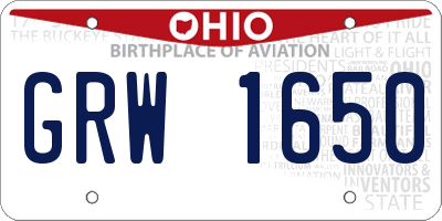 OH license plate GRW1650
