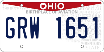 OH license plate GRW1651
