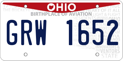 OH license plate GRW1652