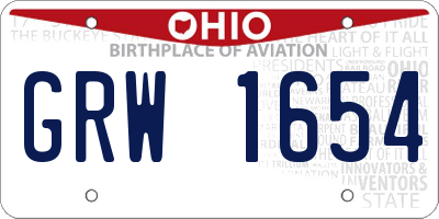 OH license plate GRW1654