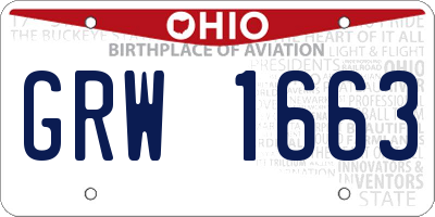 OH license plate GRW1663