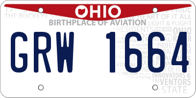 OH license plate GRW1664