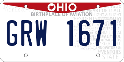 OH license plate GRW1671