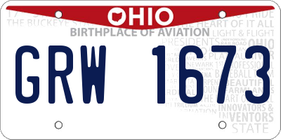 OH license plate GRW1673