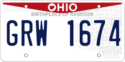 OH license plate GRW1674