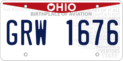 OH license plate GRW1676