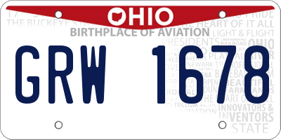 OH license plate GRW1678