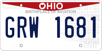 OH license plate GRW1681