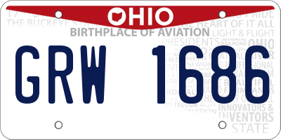OH license plate GRW1686
