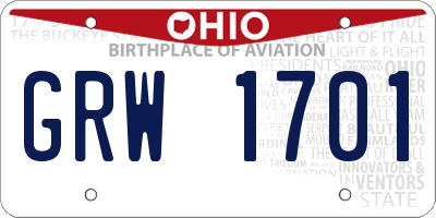 OH license plate GRW1701