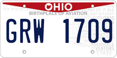 OH license plate GRW1709