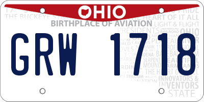 OH license plate GRW1718