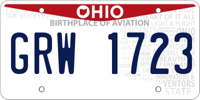 OH license plate GRW1723