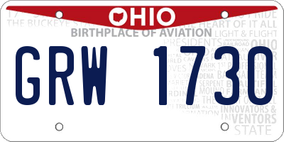 OH license plate GRW1730