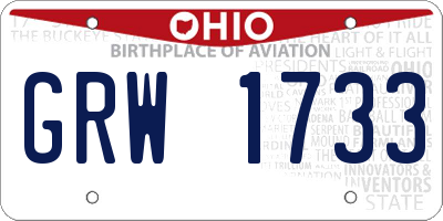 OH license plate GRW1733