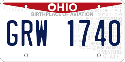 OH license plate GRW1740