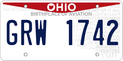 OH license plate GRW1742