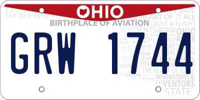 OH license plate GRW1744