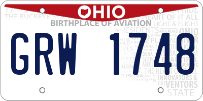 OH license plate GRW1748