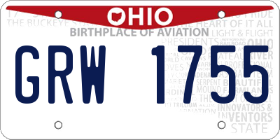 OH license plate GRW1755