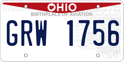 OH license plate GRW1756