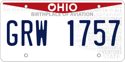 OH license plate GRW1757