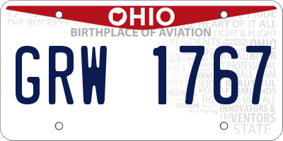 OH license plate GRW1767