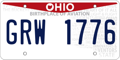 OH license plate GRW1776