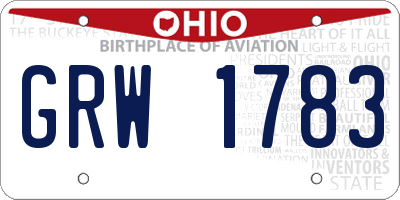 OH license plate GRW1783
